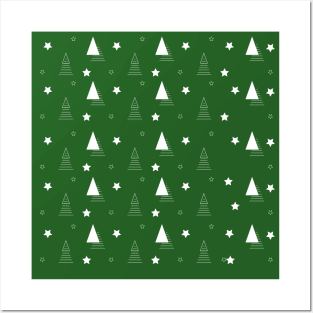 Christmas Geometric green tree abstract Posters and Art